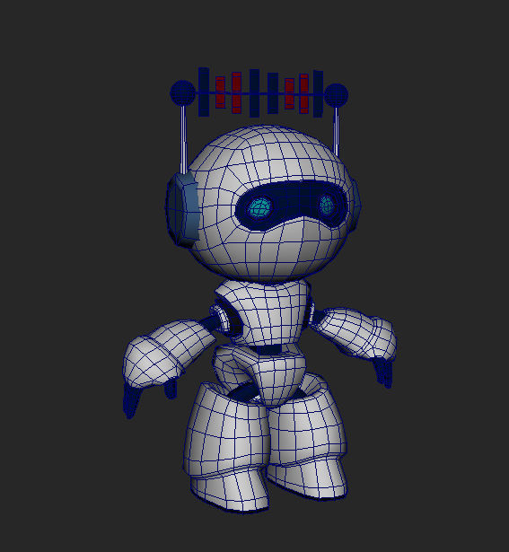 Robot Mascot 3D Character Model Low-poly 3D model_11