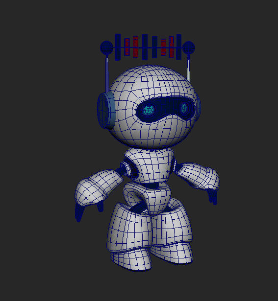 Robot Mascot 3D Character Model Low-poly 3D model_6