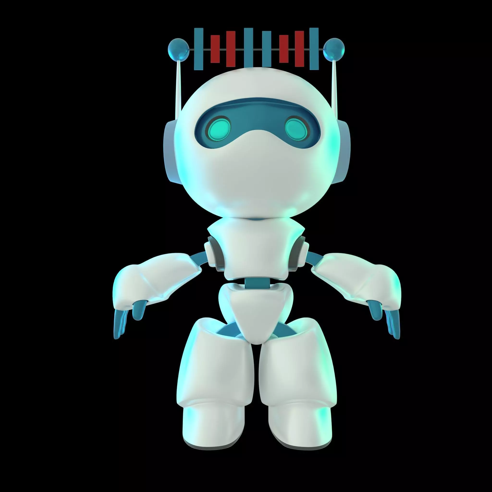 Robot Mascot 3D Character Model Low-poly 3D model_0