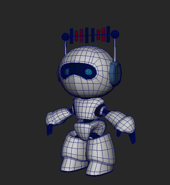 Robot Mascot 3D Character Model Low-poly 3D model_12
