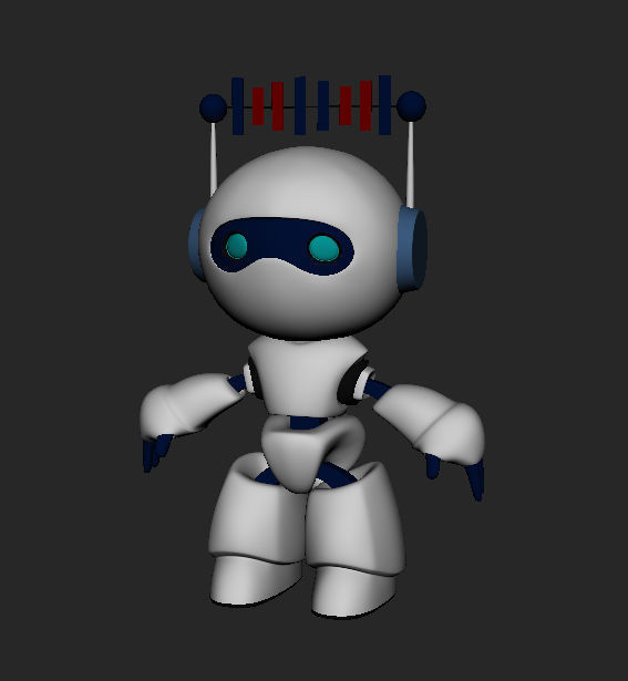 Robot Mascot 3D Character Model Low-poly 3D model_1