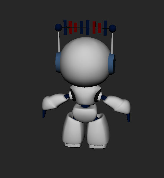 Robot Mascot 3D Character Model Low-poly 3D model_5