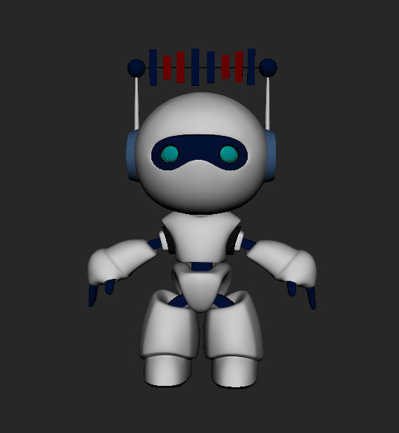 Robot Mascot 3D Character Model Low-poly 3D model_2