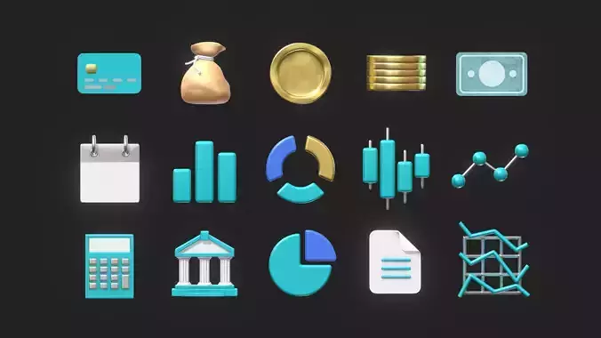 Financial 3D Icons Collection
