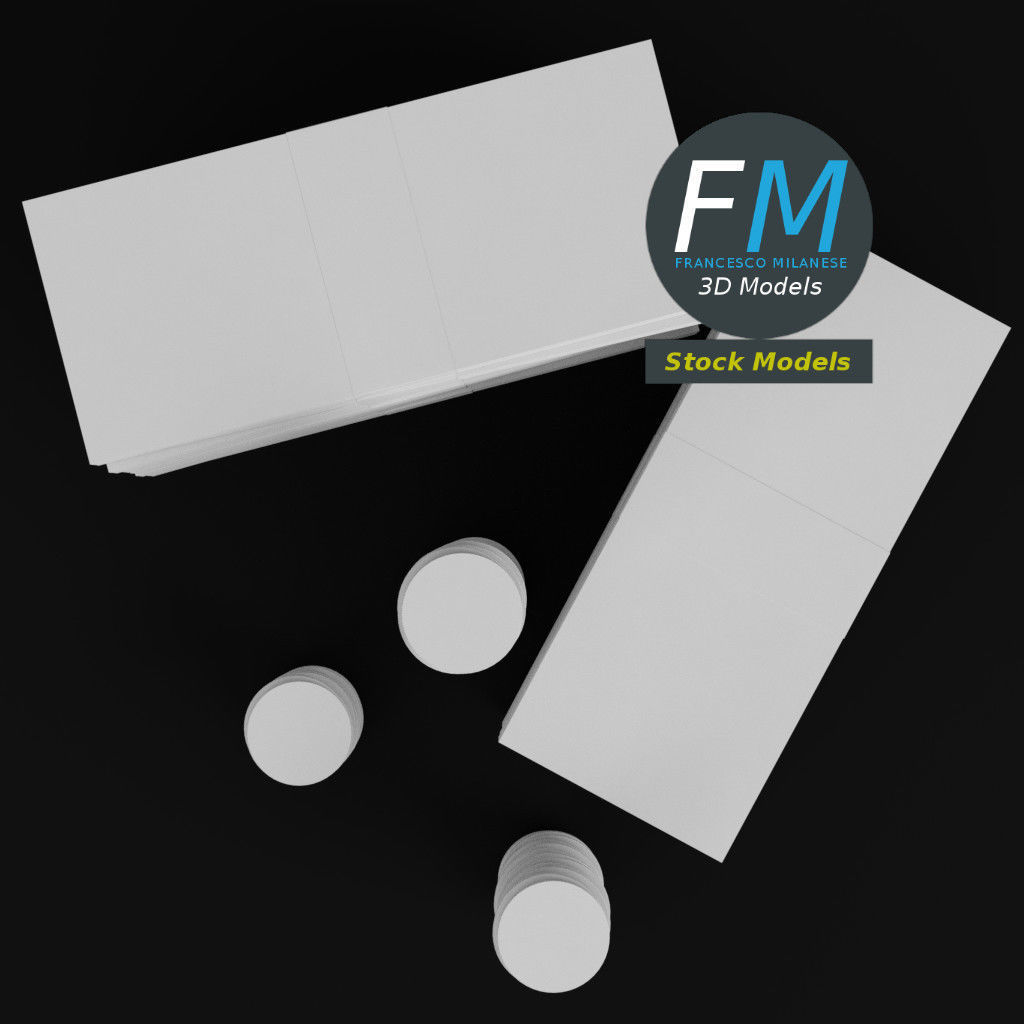 Coins and banknotes 3D model_6