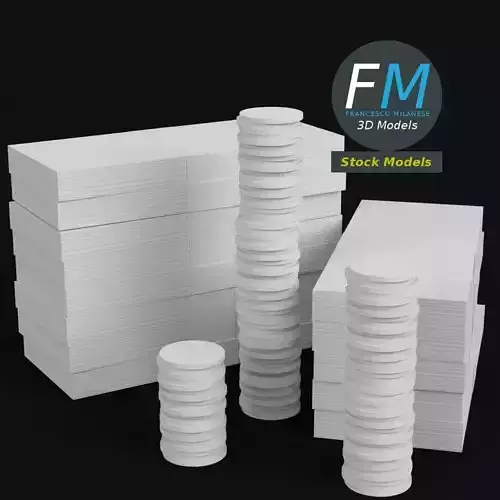 Coins and banknotes 3D model