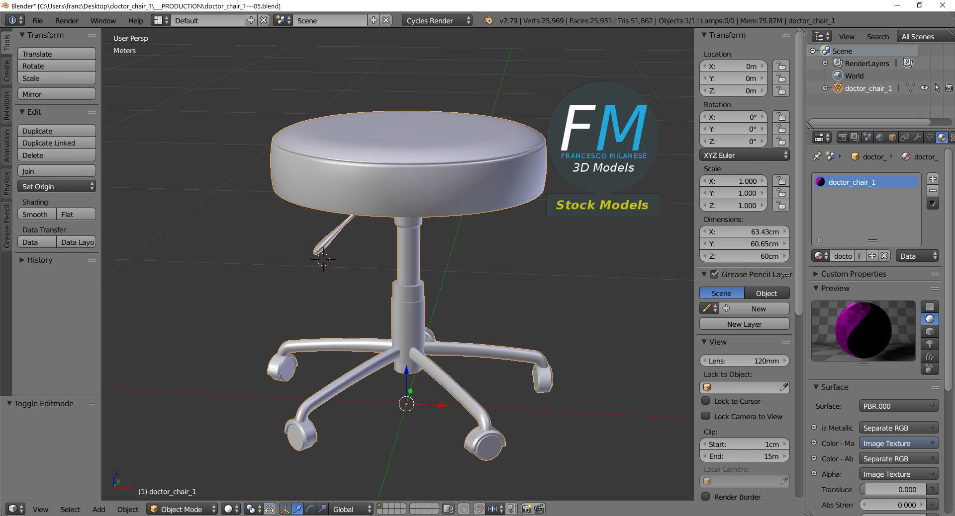 Doctor chair 1 3D model_9