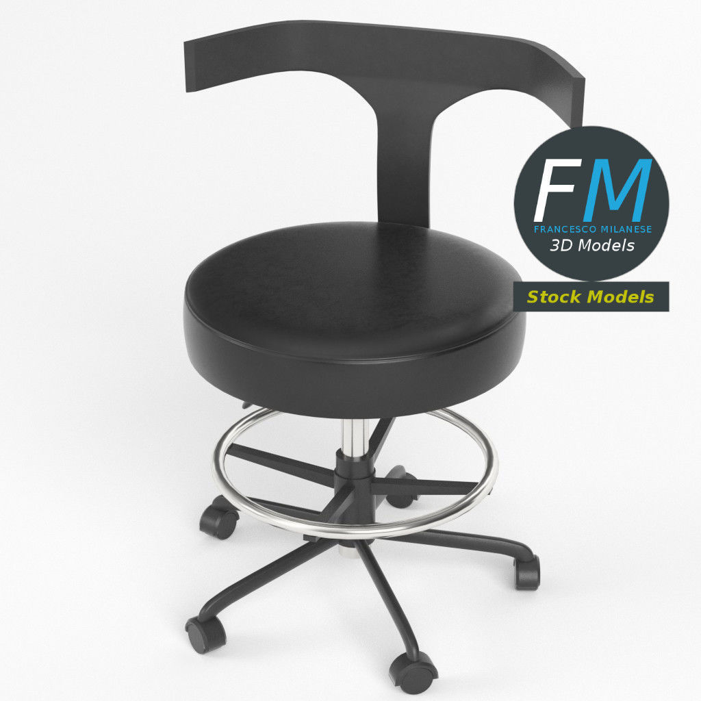 Doctor chair 2 3D model_2