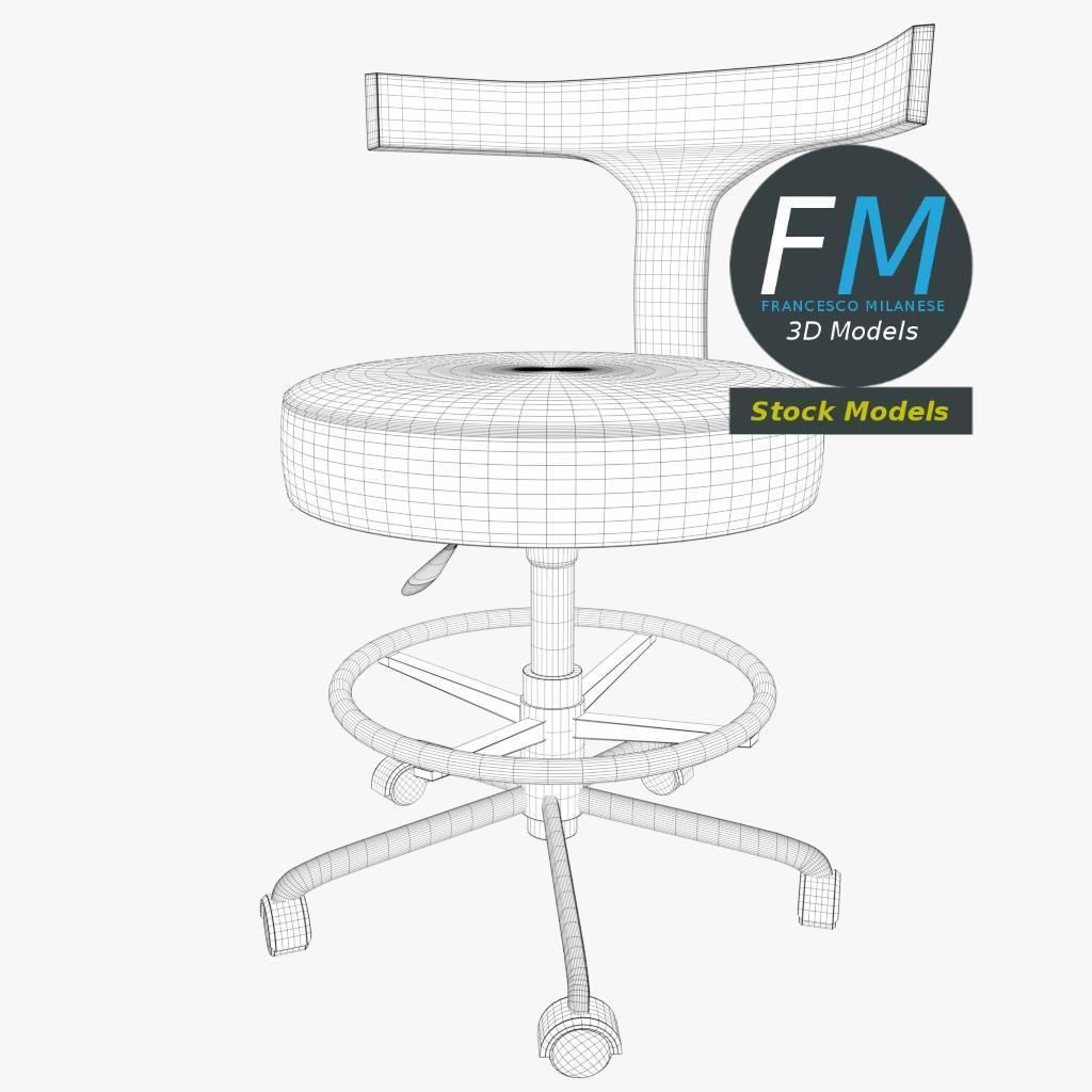 Doctor chair 2 3D model_7