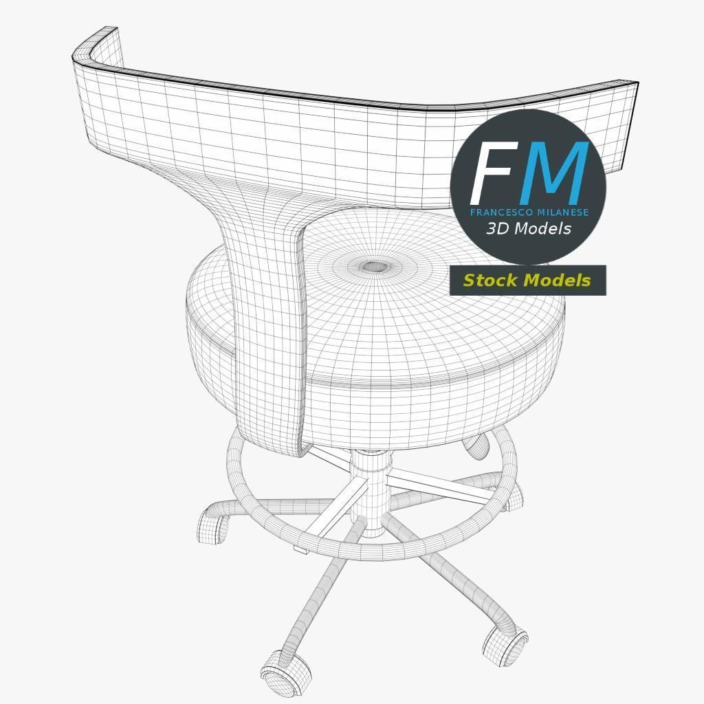 Doctor chair 2 3D model_8