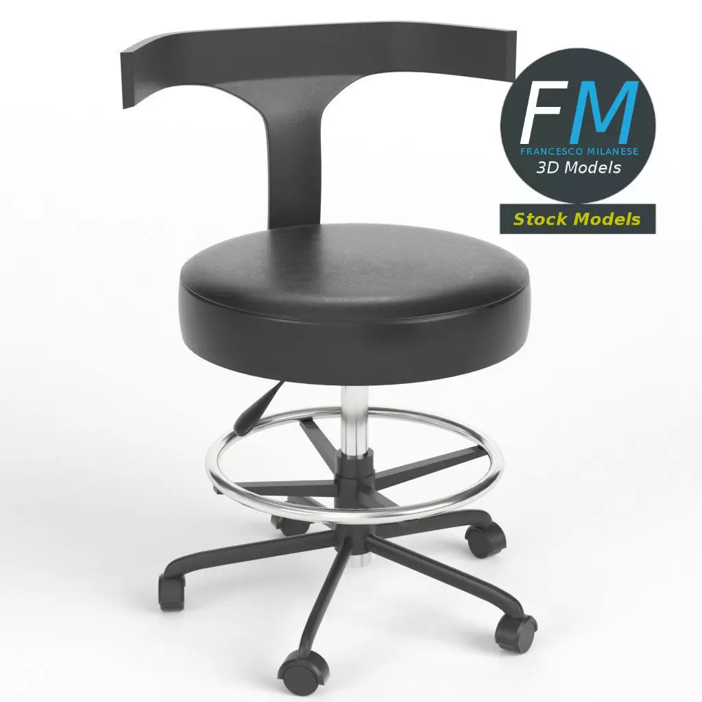 Doctor chair 2 3D model_0