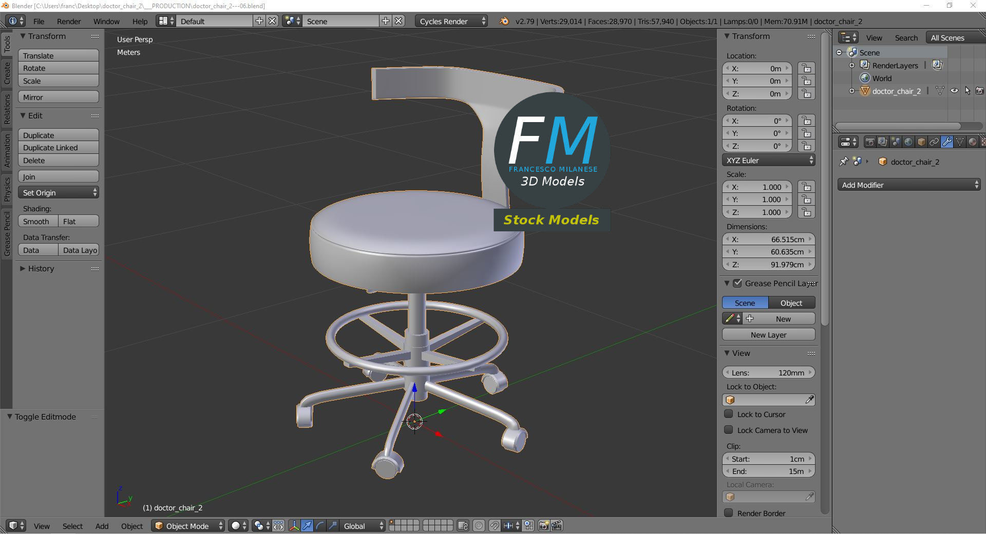Doctor chair 2 3D model_9