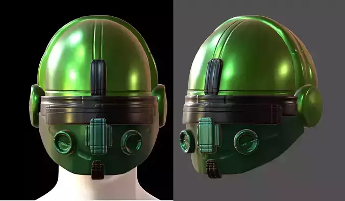Gas mask helmet 3d model scifi Low-poly 