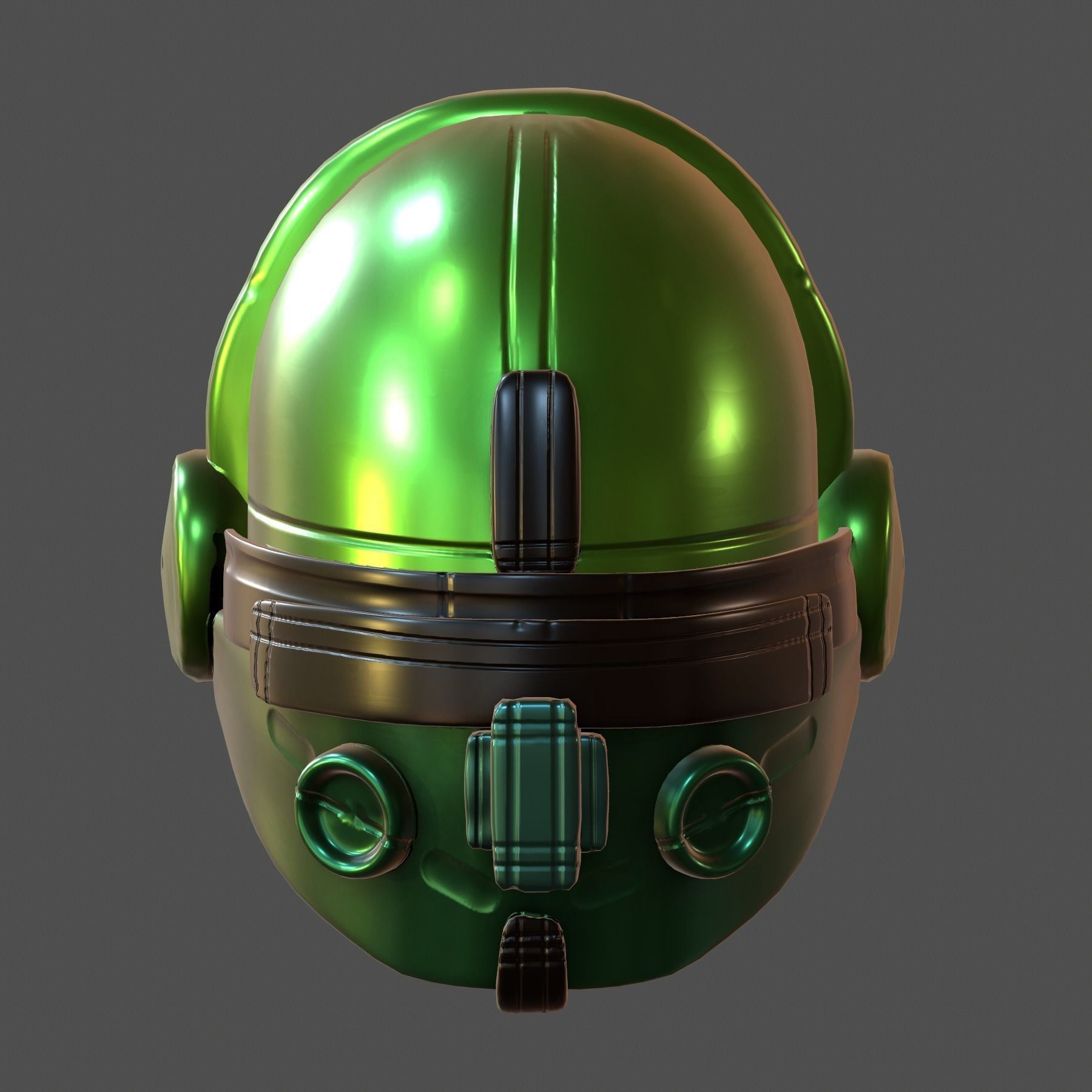 Gas mask helmet 3d model scifi Low-poly Low-poly 3D model_2