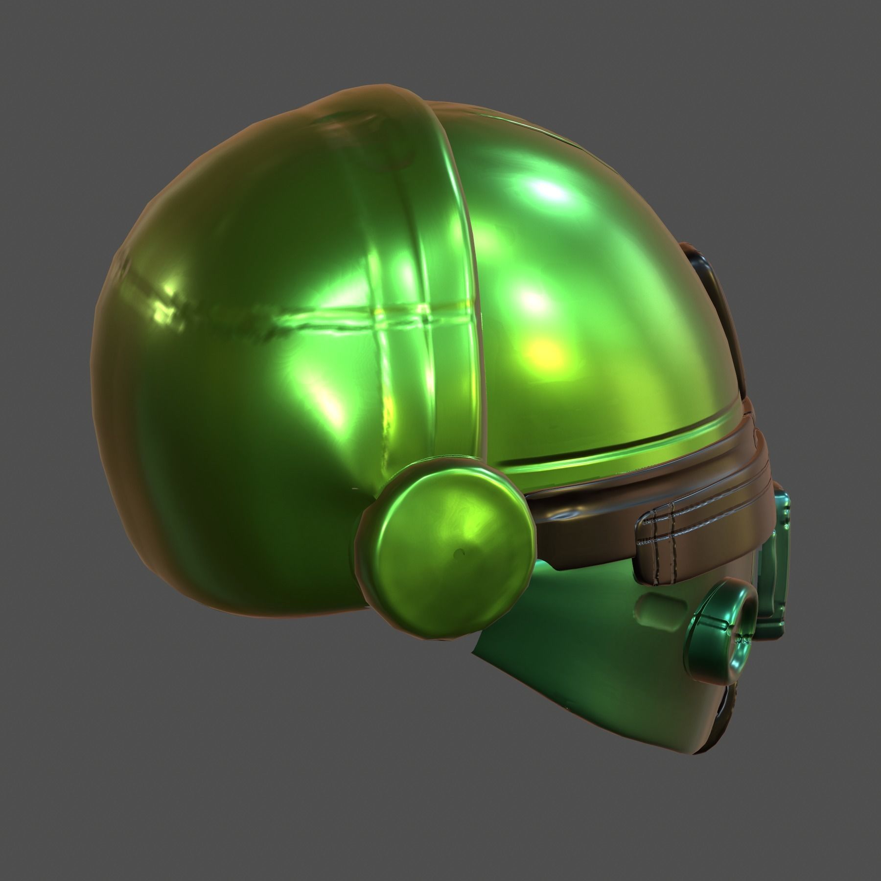 Gas mask helmet 3d model scifi Low-poly Low-poly 3D model_5