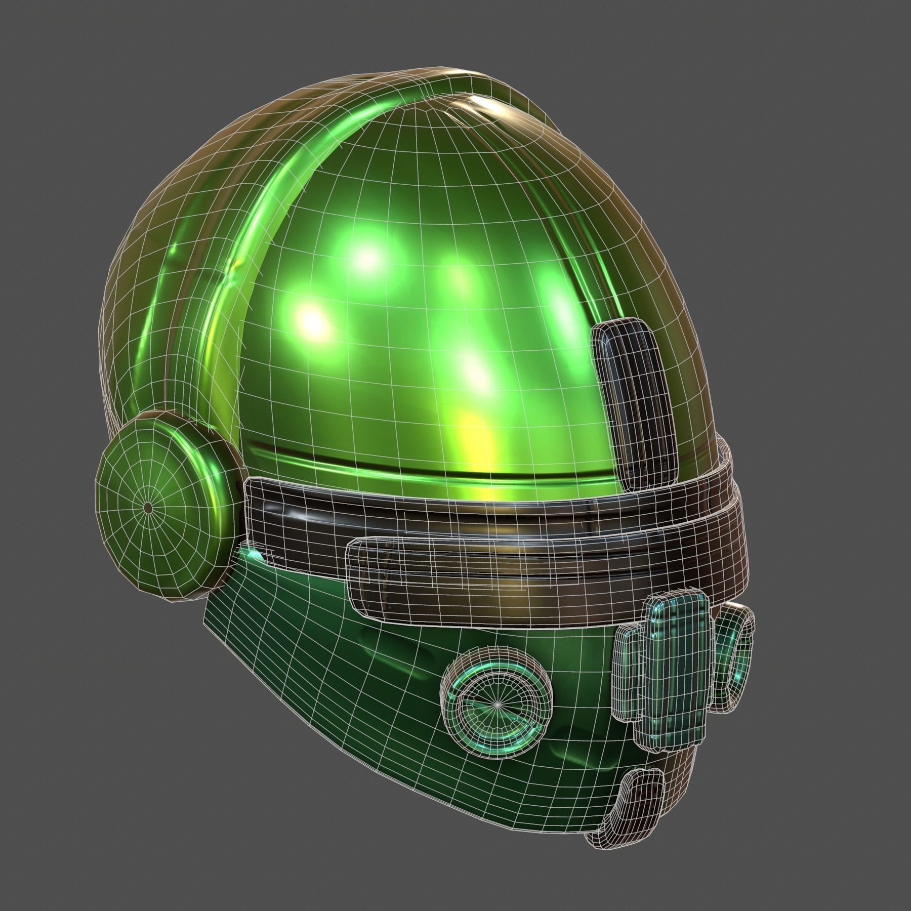 Gas mask helmet 3d model scifi Low-poly Low-poly 3D model_8