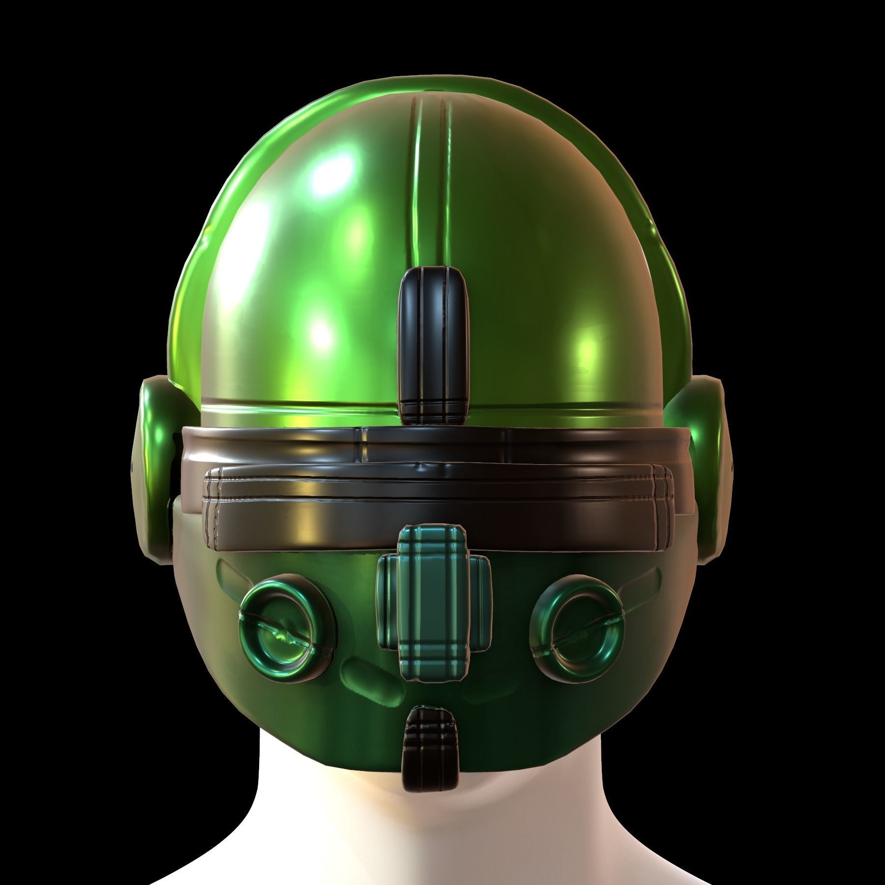 Gas mask helmet 3d model scifi Low-poly Low-poly 3D model_1