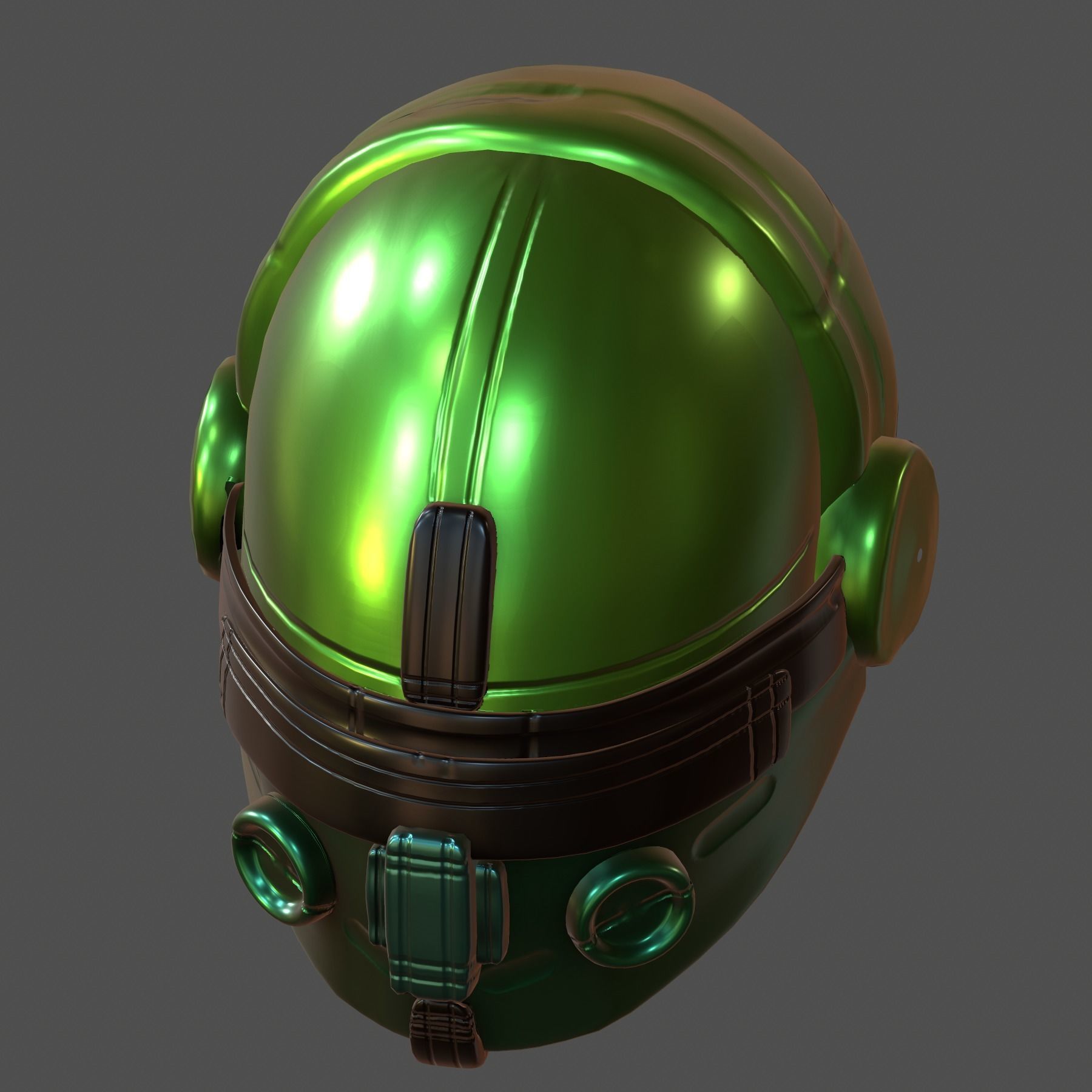 Gas mask helmet 3d model scifi Low-poly Low-poly 3D model_6