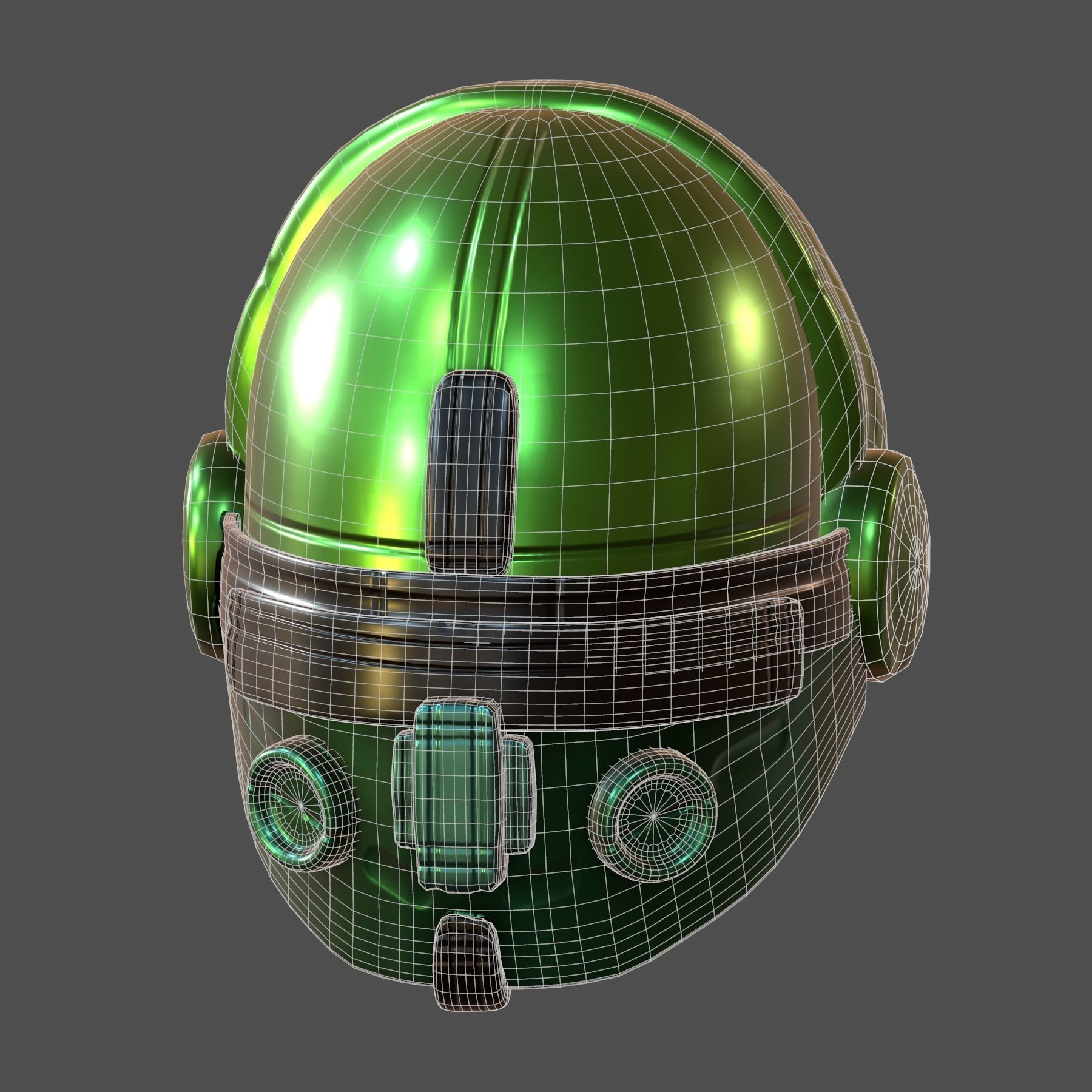 Gas mask helmet 3d model scifi Low-poly Low-poly 3D model_7