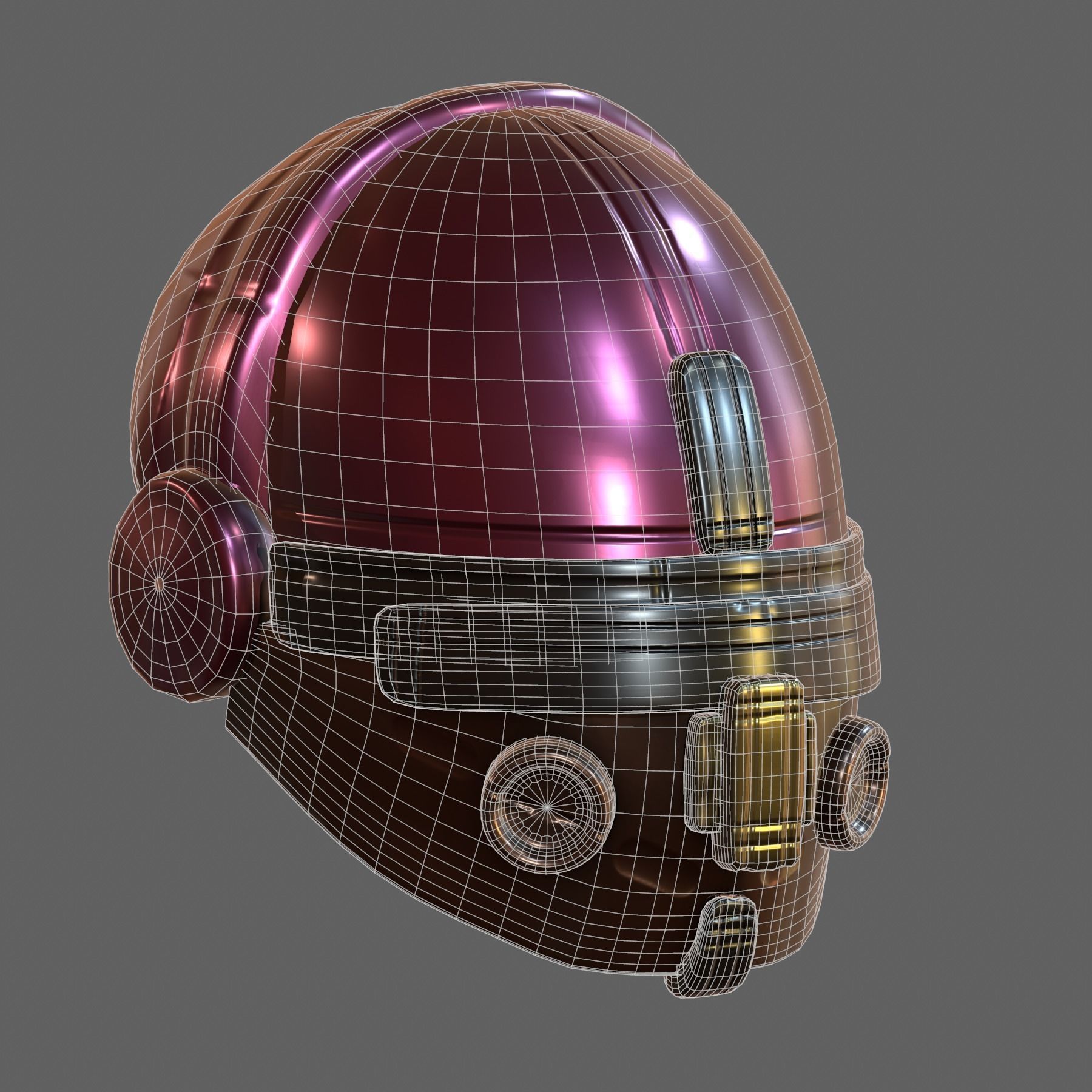 Gas mask helmet 3d model scifi Low-poly Low-poly 3D model_7