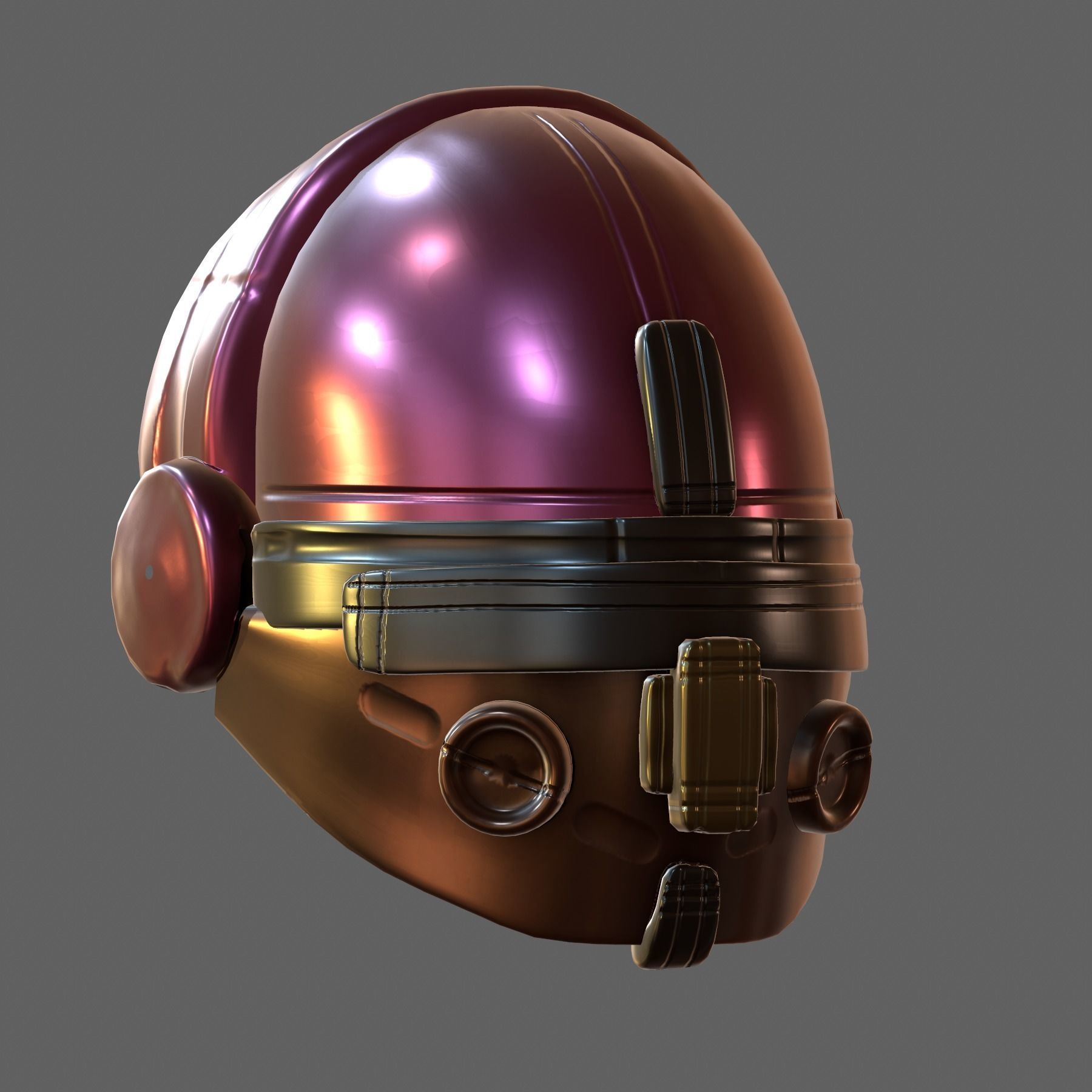 Gas mask helmet 3d model scifi Low-poly Low-poly 3D model_3