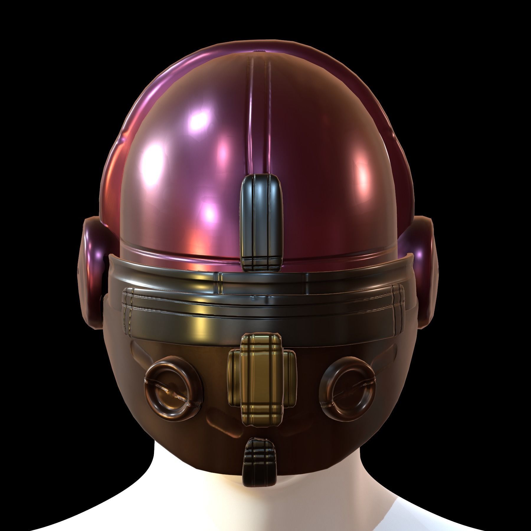 Gas mask helmet 3d model scifi Low-poly Low-poly 3D model_1