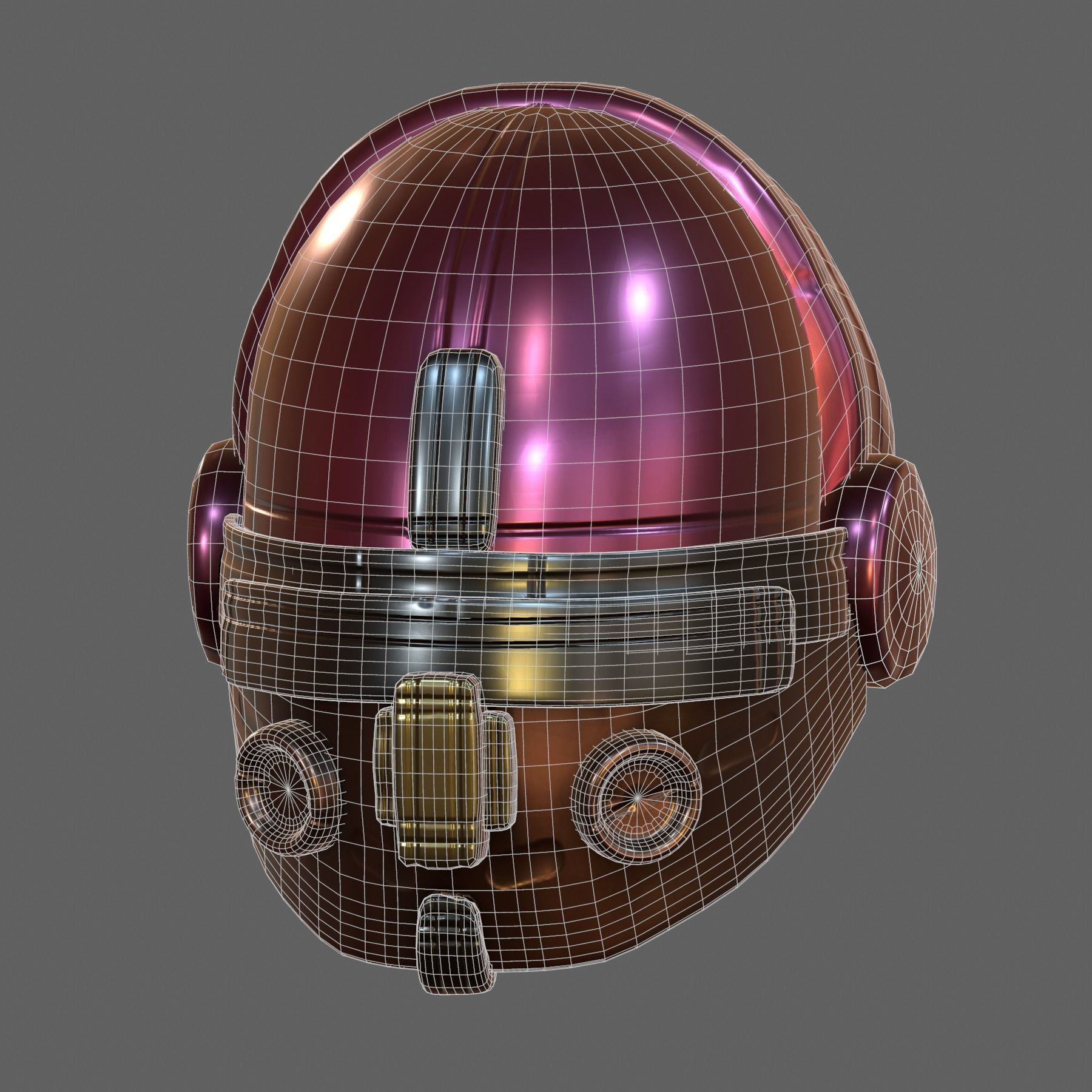 Gas mask helmet 3d model scifi Low-poly Low-poly 3D model_6