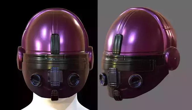 Gas mask helmet 3d model scifi Low-poly 