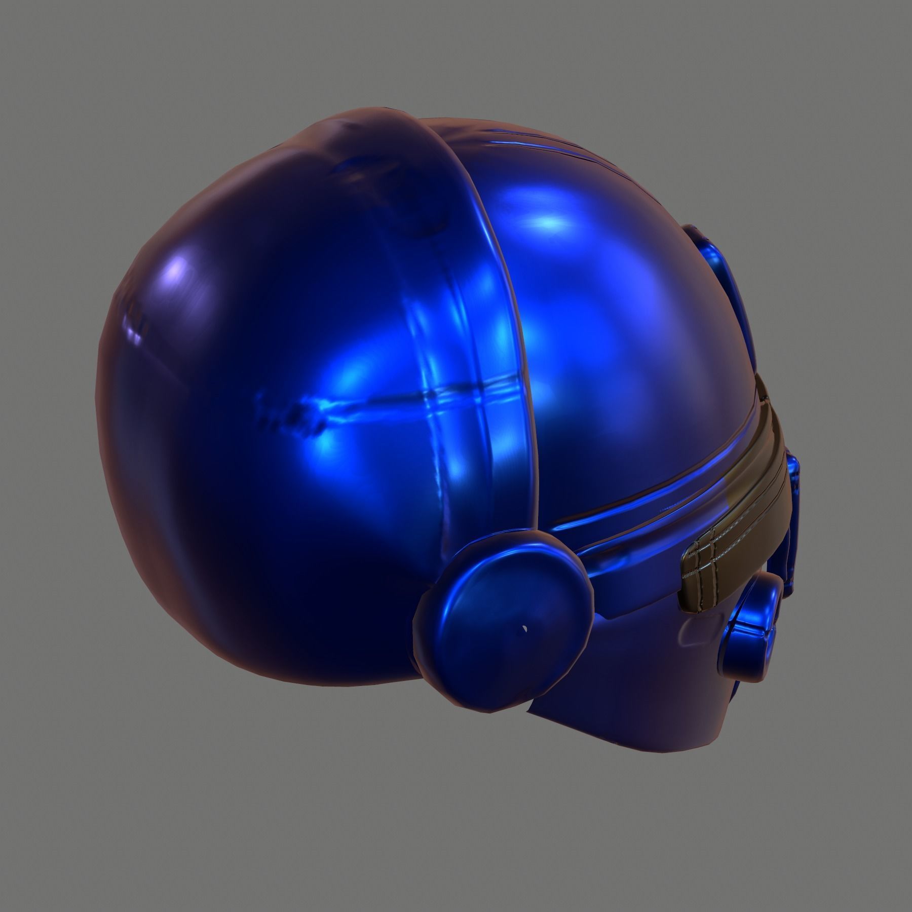 Gas mask helmet 3d model scifi Low-poly Low-poly 3D model_4