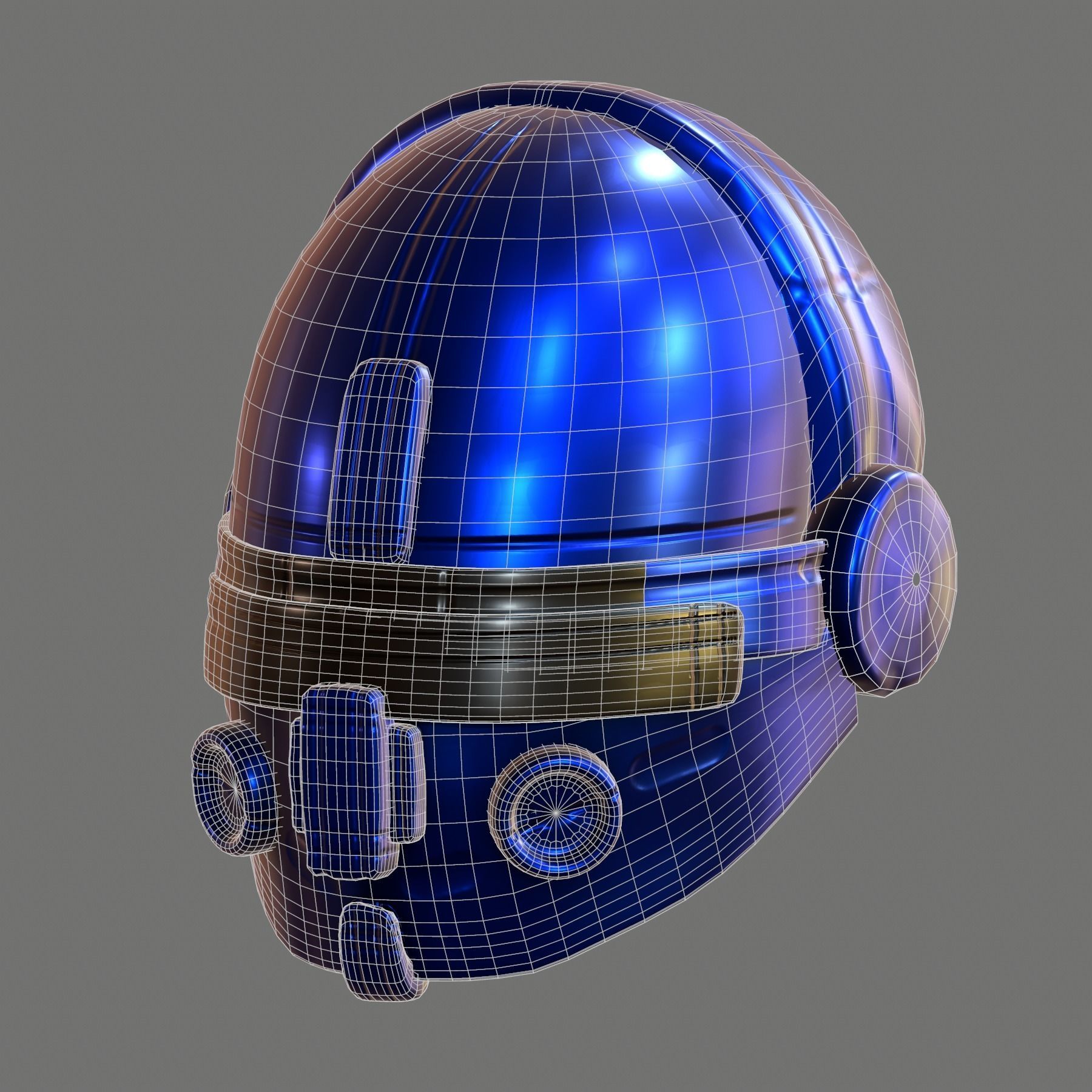 Gas mask helmet 3d model scifi Low-poly Low-poly 3D model_6
