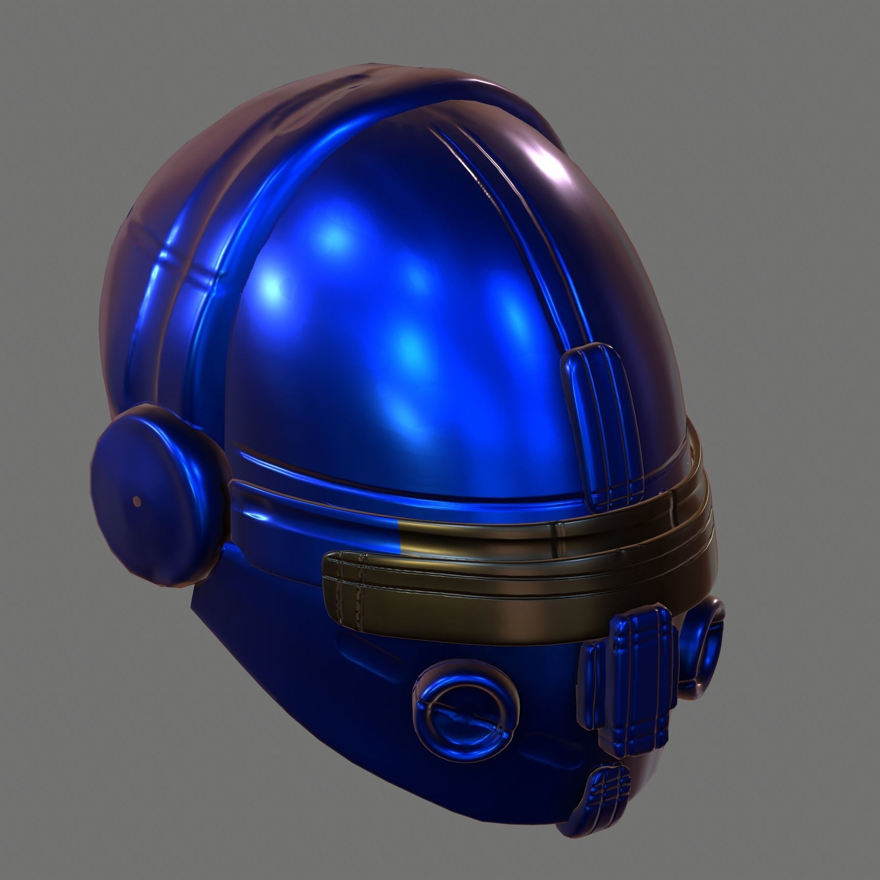 Gas mask helmet 3d model scifi Low-poly Low-poly 3D model_2