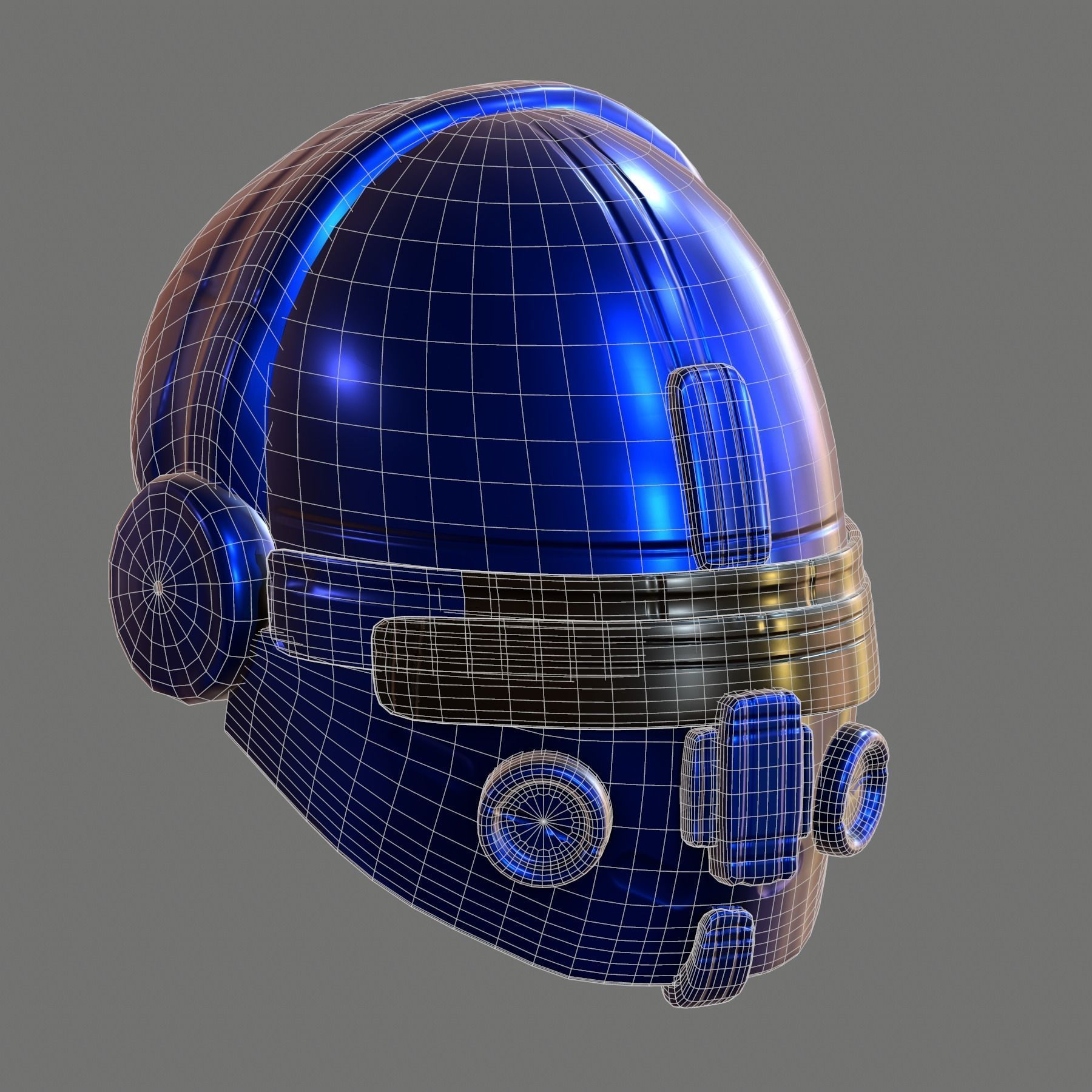 Gas mask helmet 3d model scifi Low-poly Low-poly 3D model_7