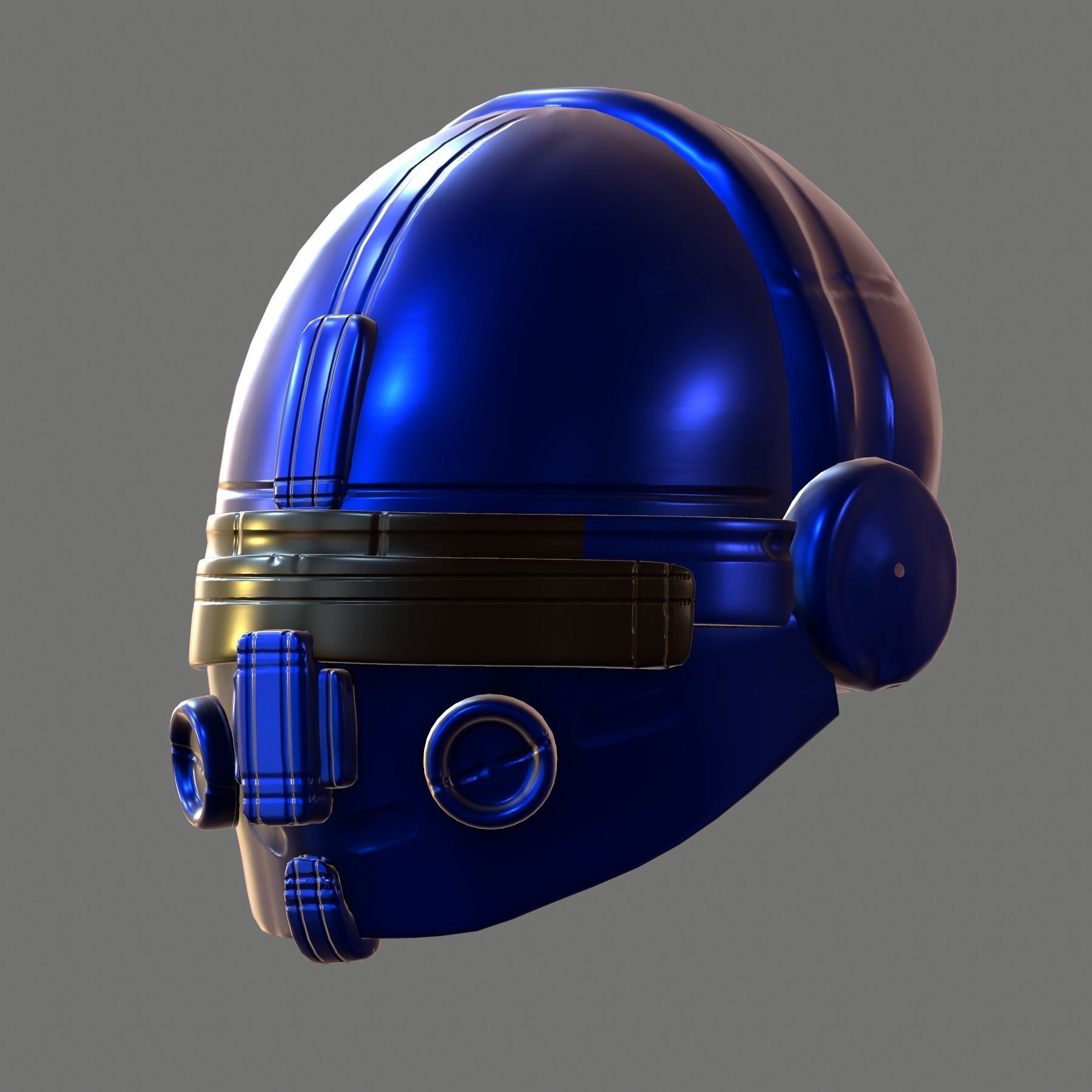 Gas mask helmet 3d model scifi Low-poly Low-poly 3D model_3