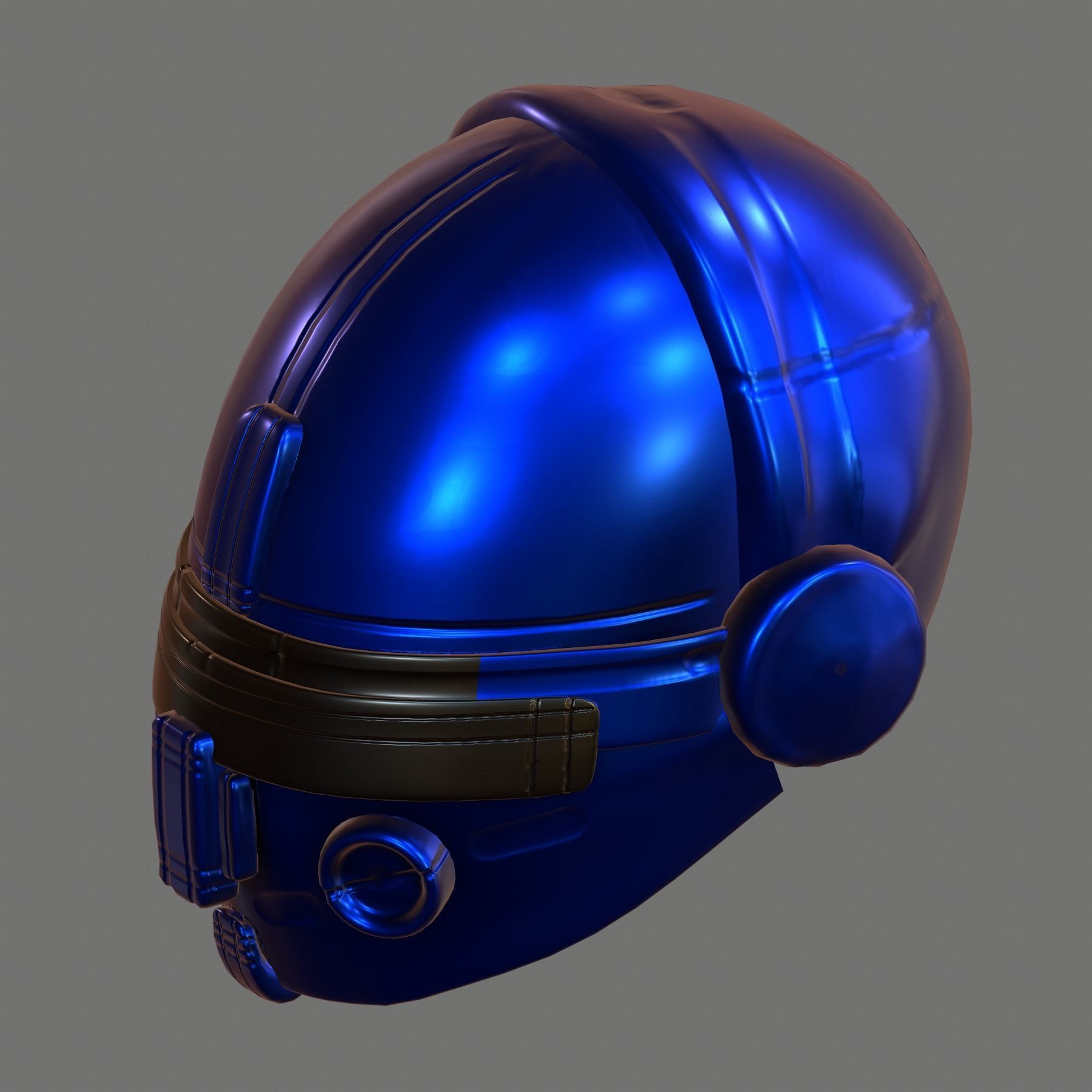 Gas mask helmet 3d model scifi Low-poly Low-poly 3D model_5