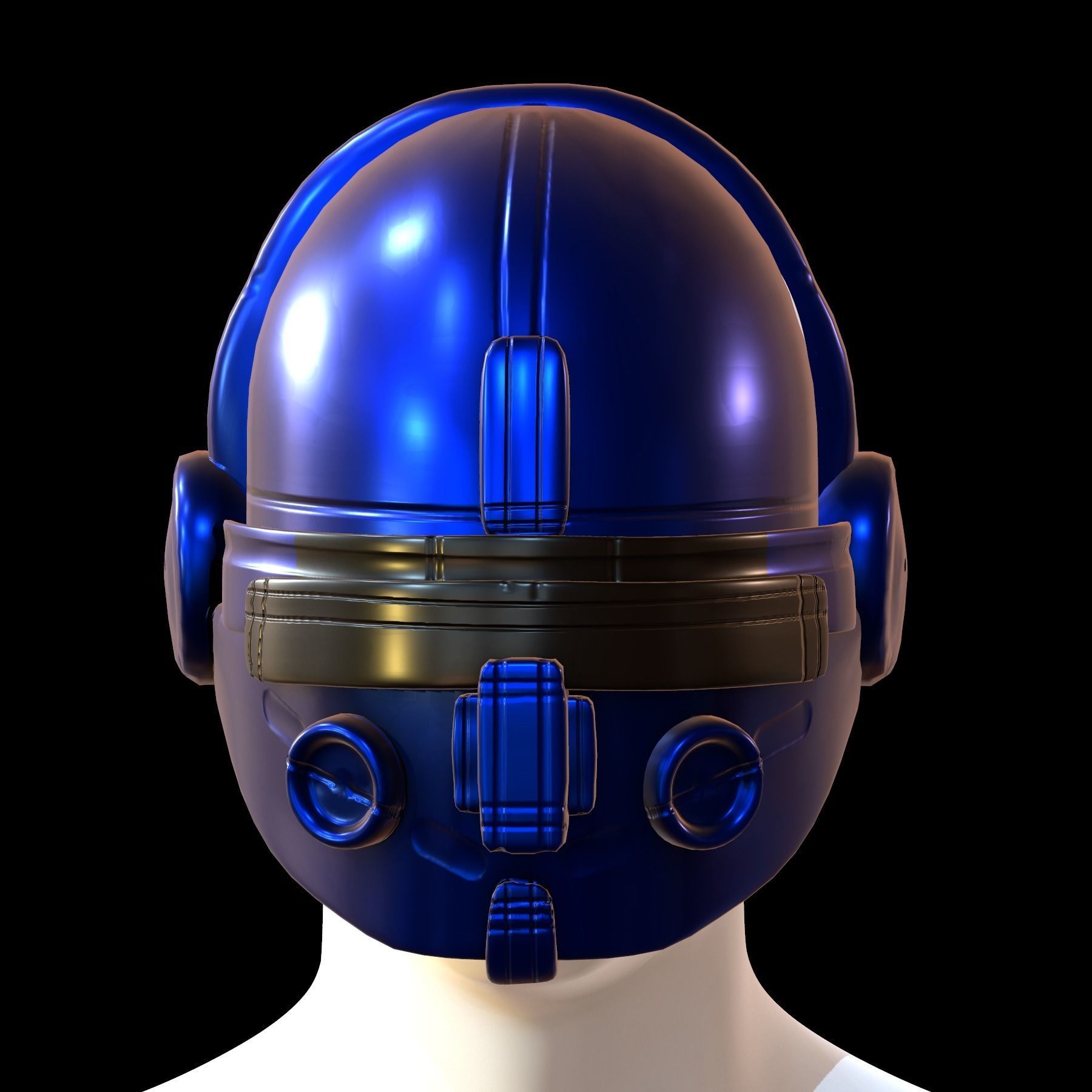 Gas mask helmet 3d model scifi Low-poly Low-poly 3D model_1