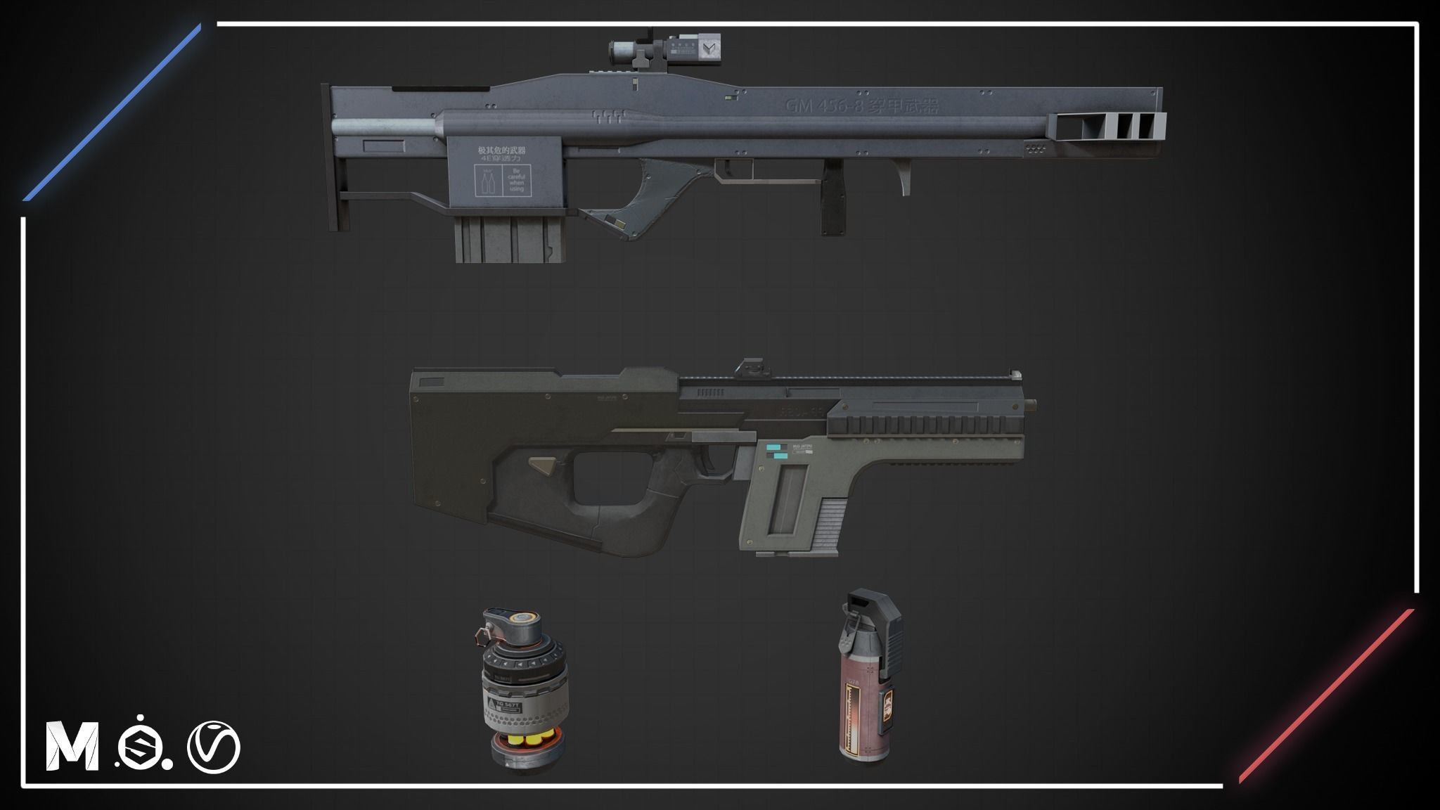 Sci-fi Robot pack Free low-poly 3D model_4