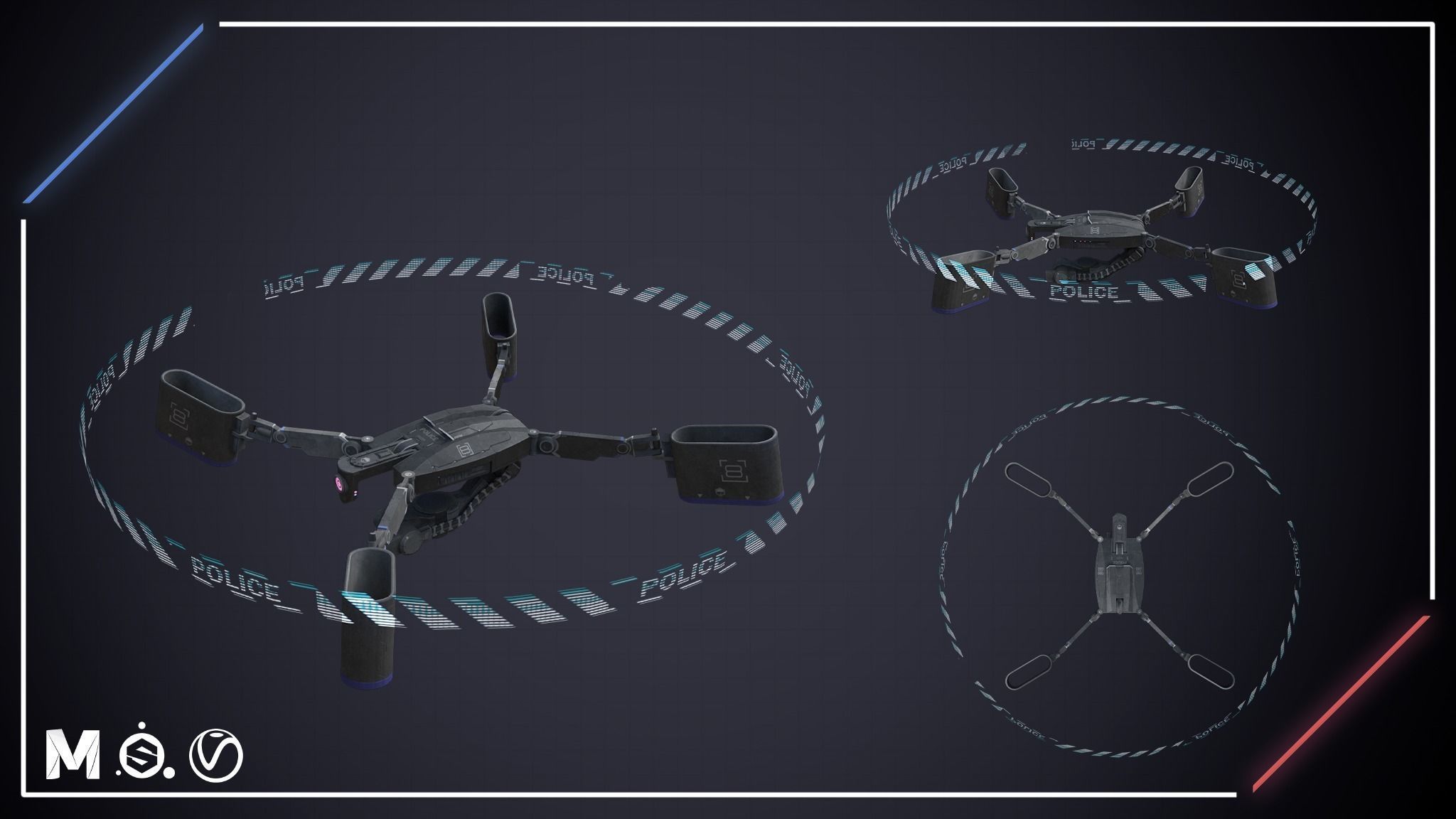 Sci-fi Robot pack Free low-poly 3D model_3