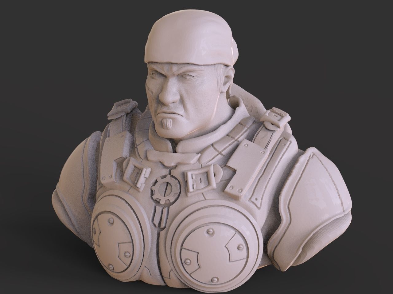 Marcus Fenix Bust 3D print model_2