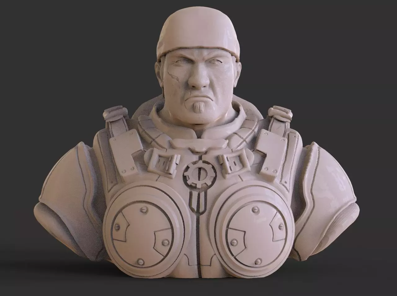 Marcus Fenix Bust 3D print model_0