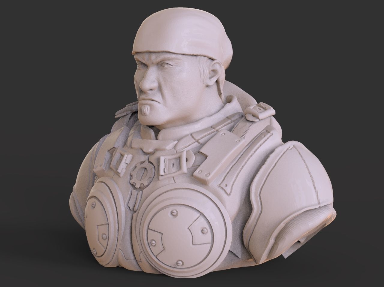 Marcus Fenix Bust 3D print model_1