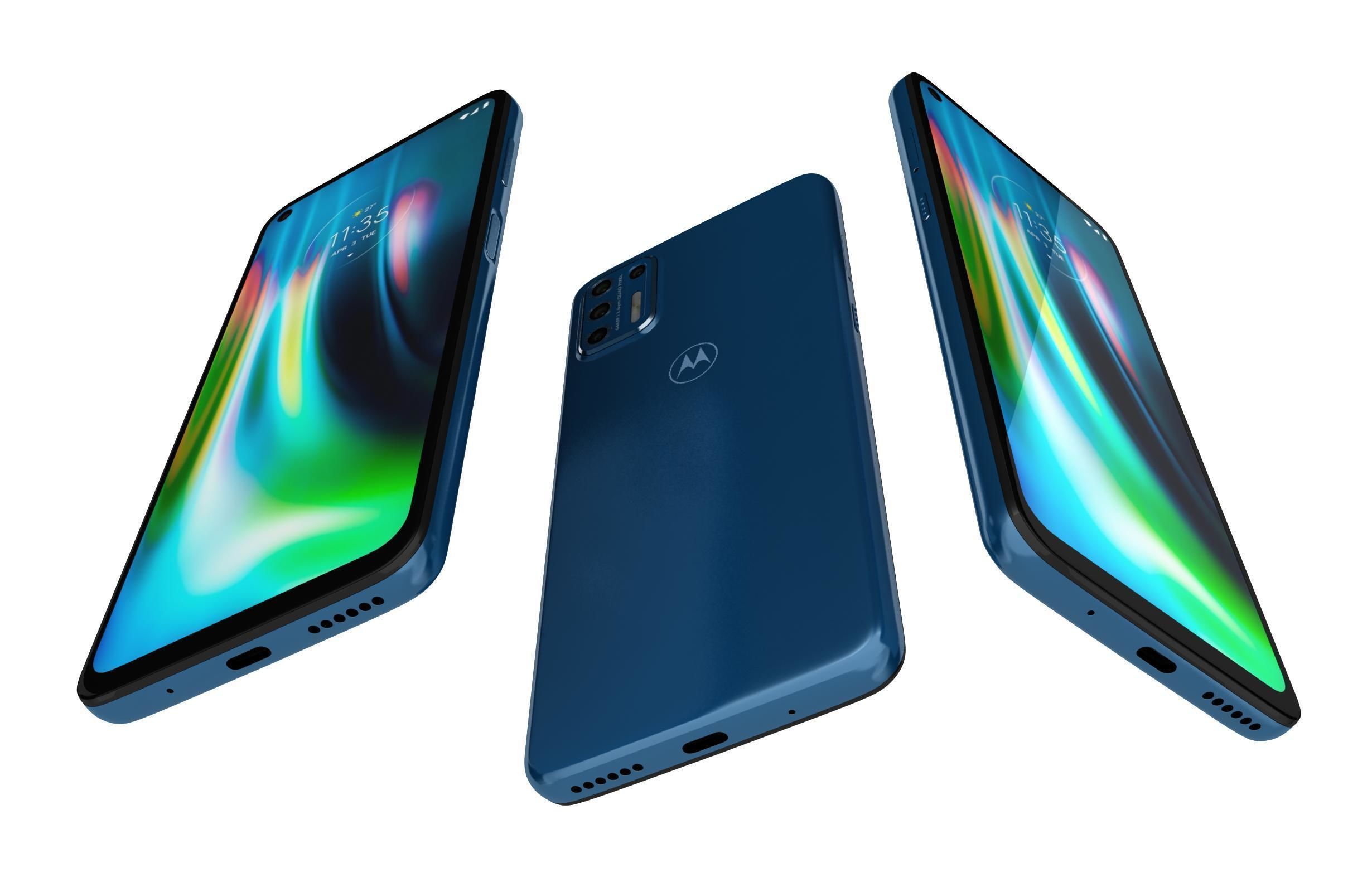 Motorola Moto G9 Plus Blue 3D model_2