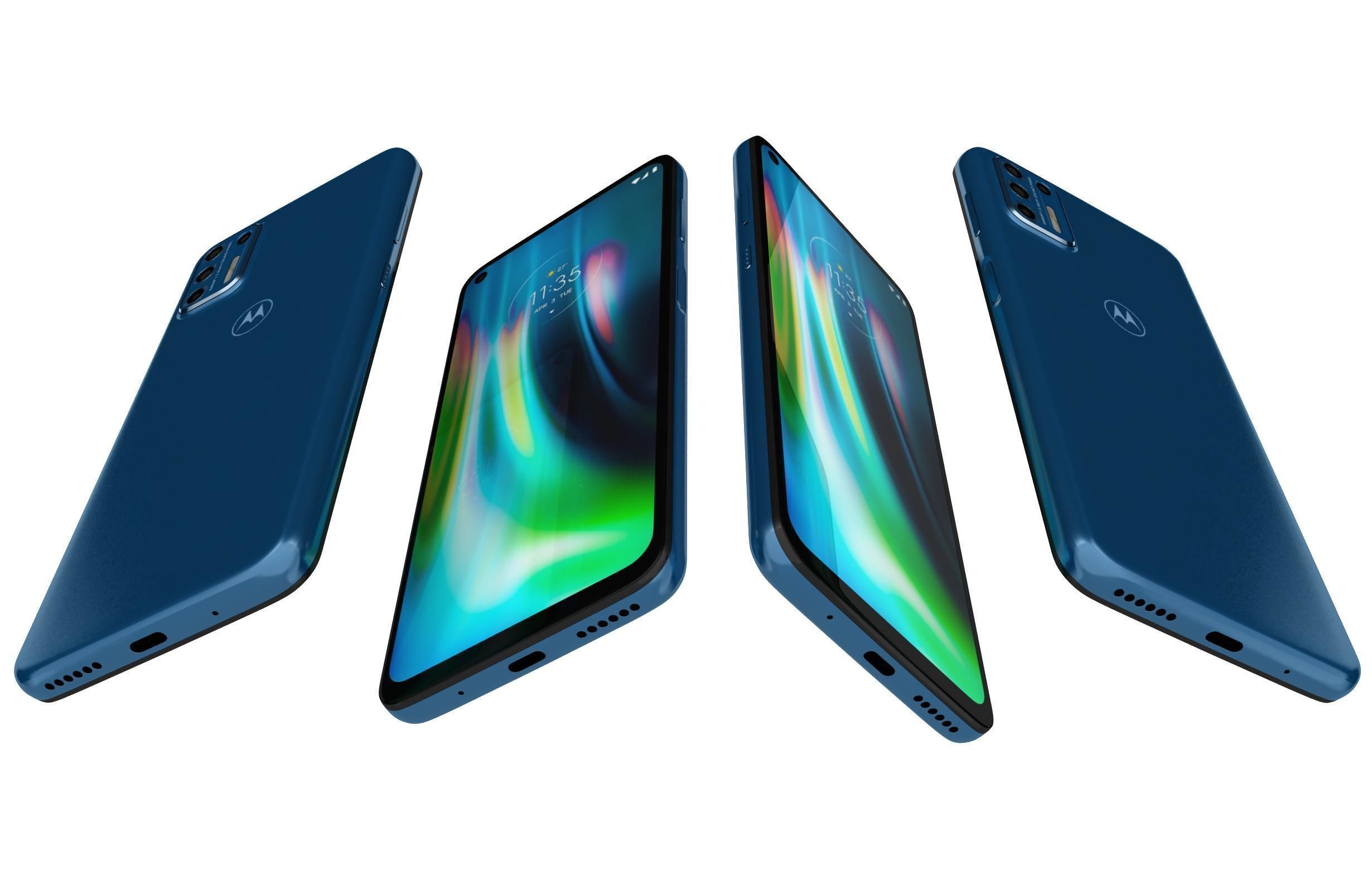 Motorola Moto G9 Plus Blue 3D model_1