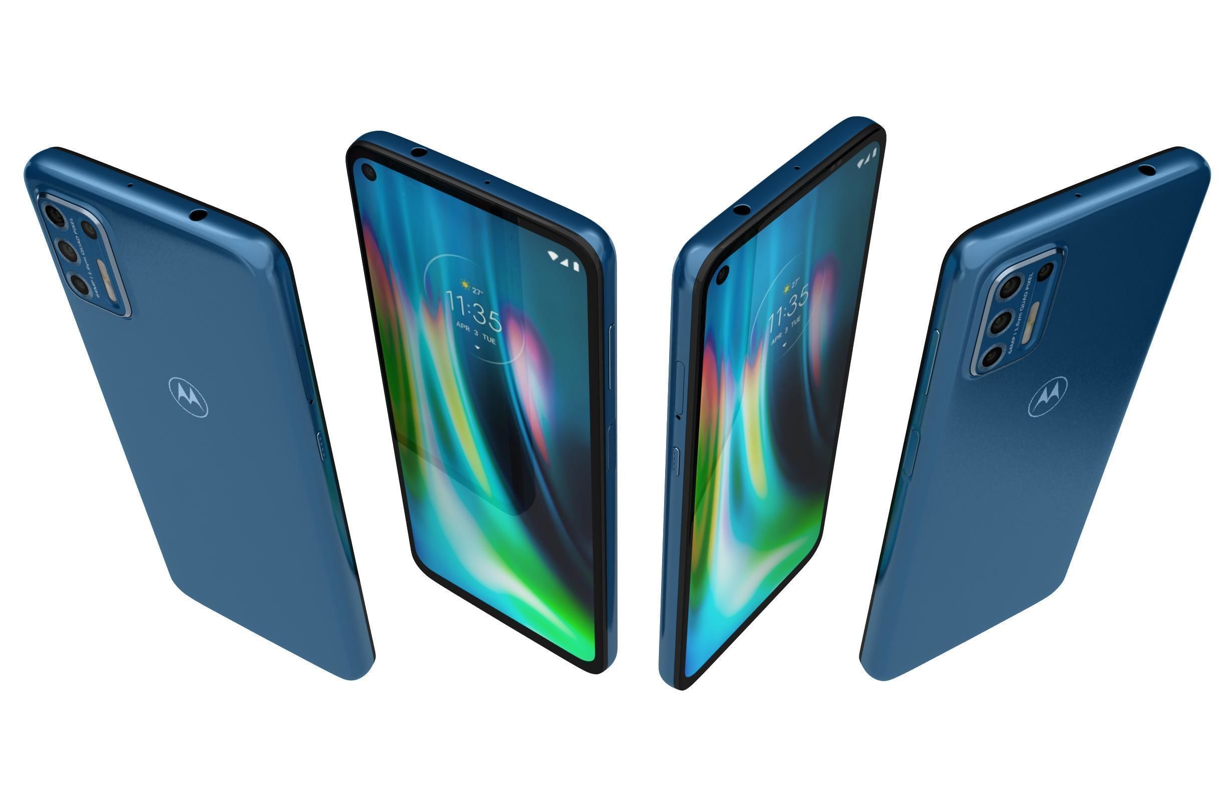 Motorola Moto G9 Plus Blue 3D model_4
