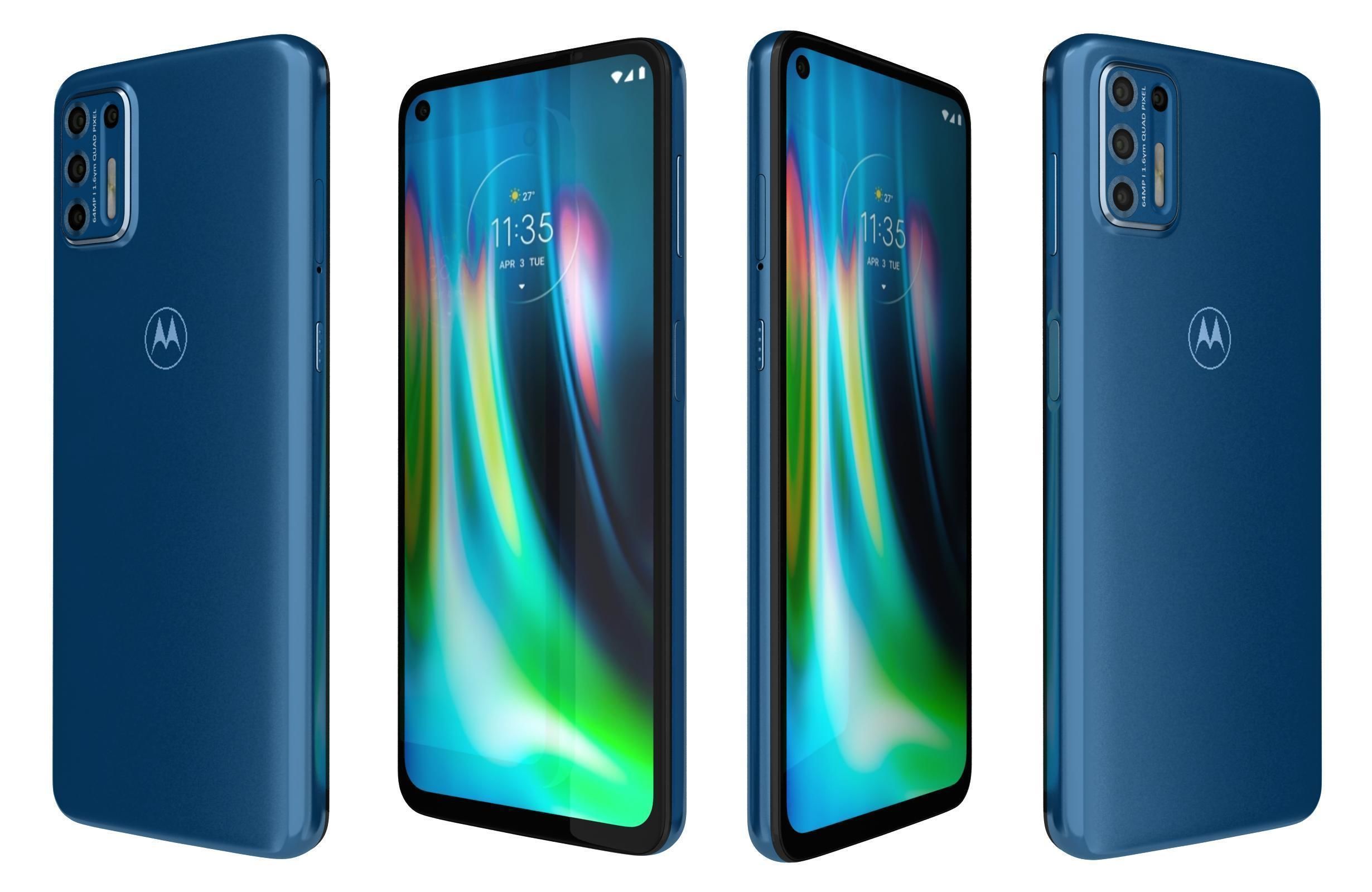 Motorola Moto G9 Plus Blue 3D model_5