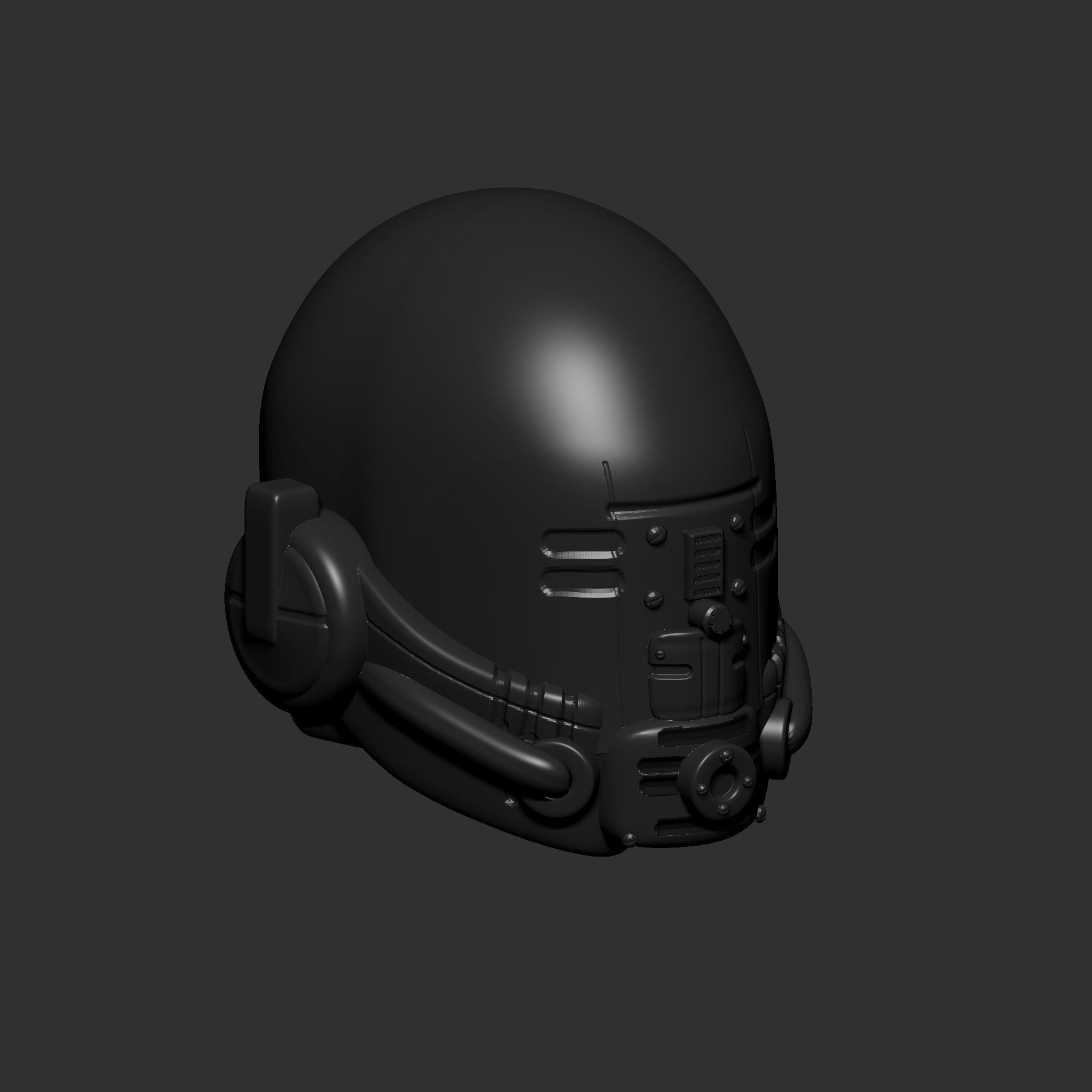 helmet high poly sculpt 3d printable ver 7 3D model 3D model_3