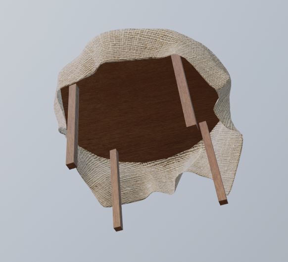 TableWithCloth burlap covered table with wooden legs Free low-poly 3D model_1