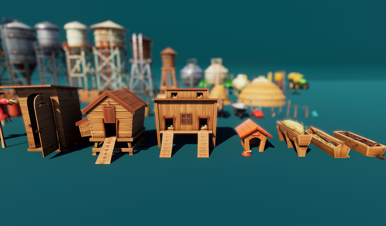 Farm Tools and Supplies Stylized Low-poly 3D model_8