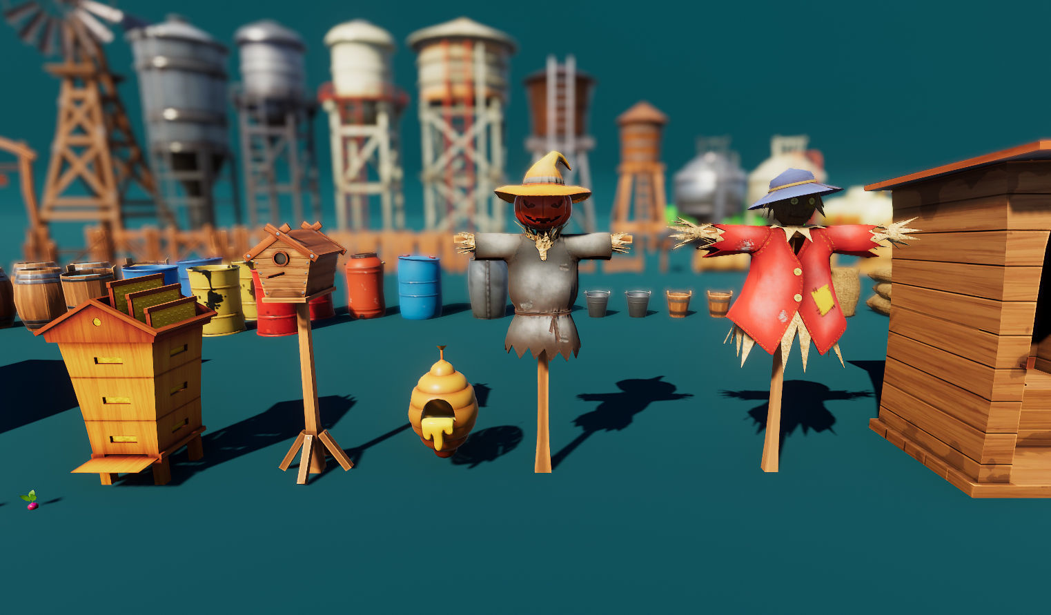 Farm Tools and Supplies Stylized Low-poly 3D model_3