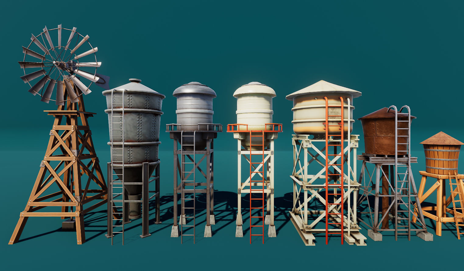 Farm Tools and Supplies Stylized Low-poly 3D model_1