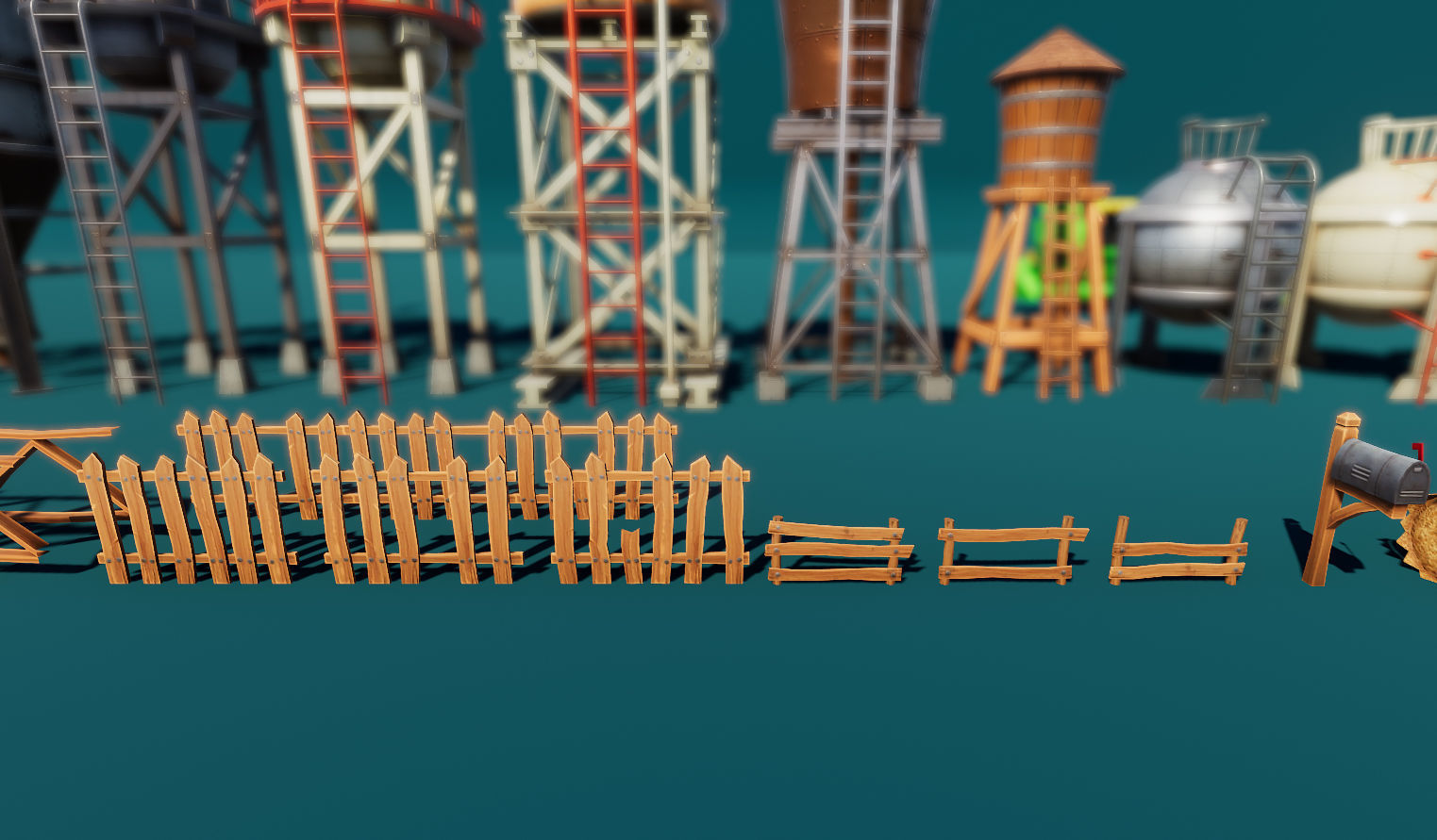 Farm Tools and Supplies Stylized Low-poly 3D model_10